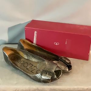 Apepazza Metallic Leather Flat Sandals